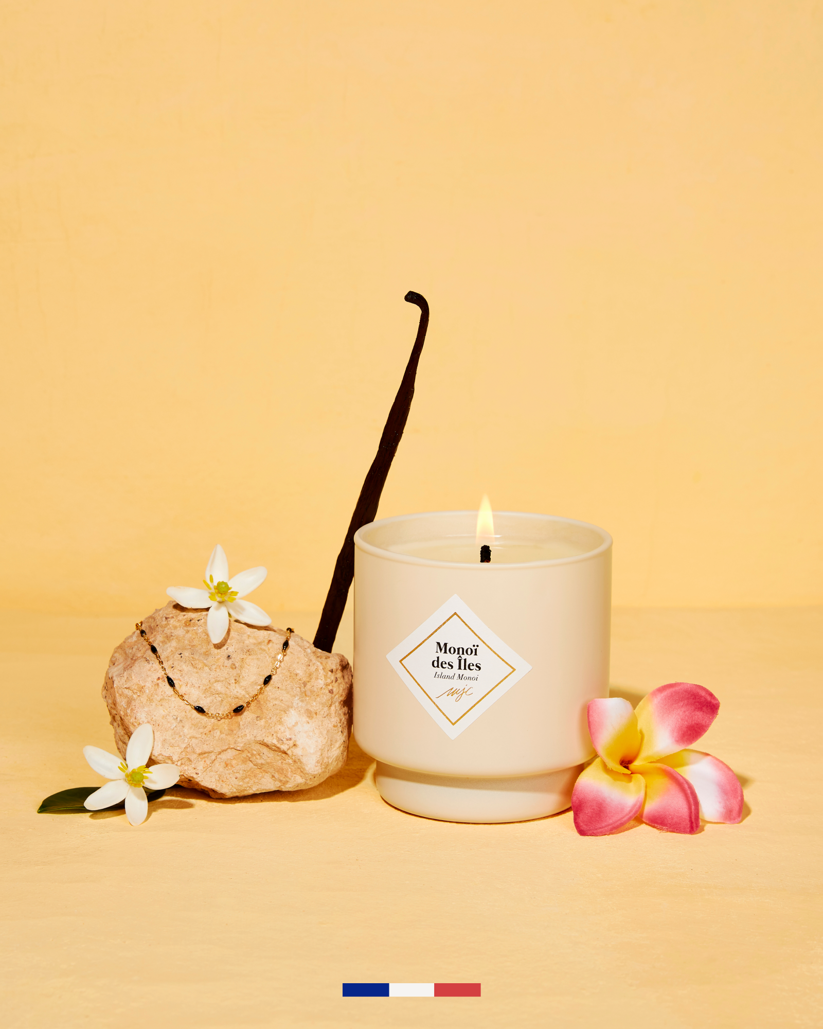Geurkaars met sieraad Monoï des Îles