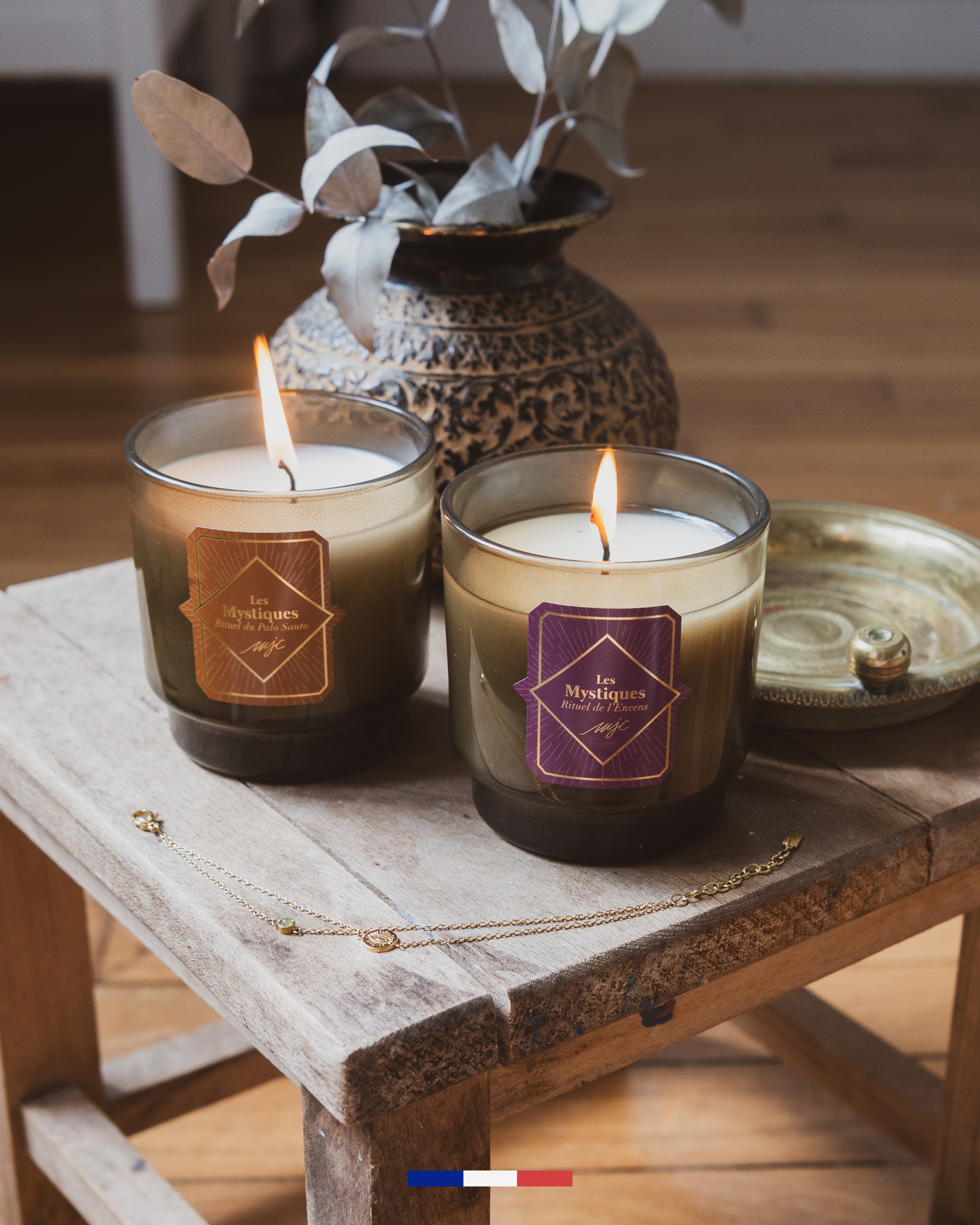 Geurkaars met sieraad Mystiek