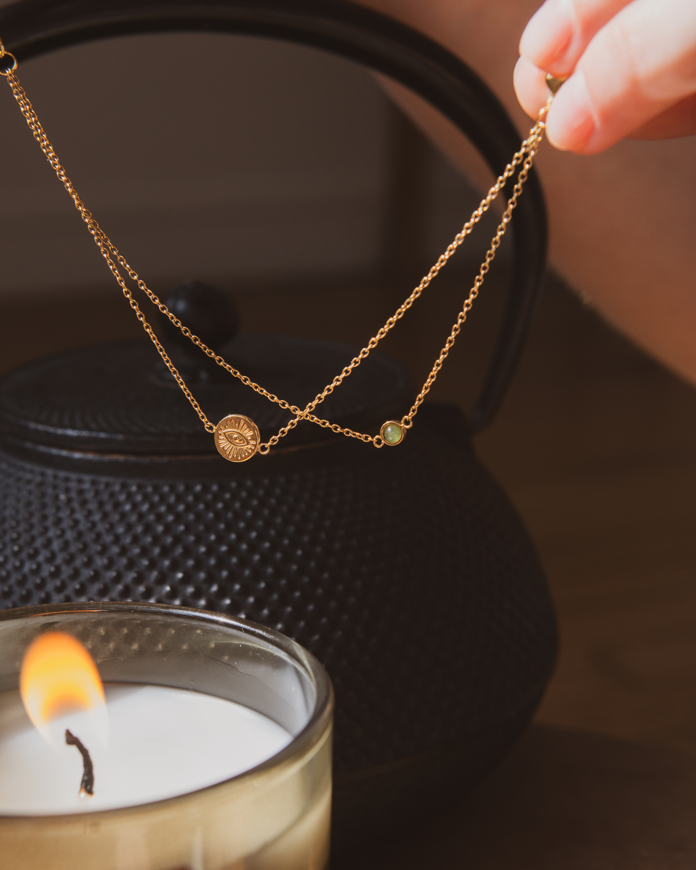 Geurkaars met sieraad Mystiek