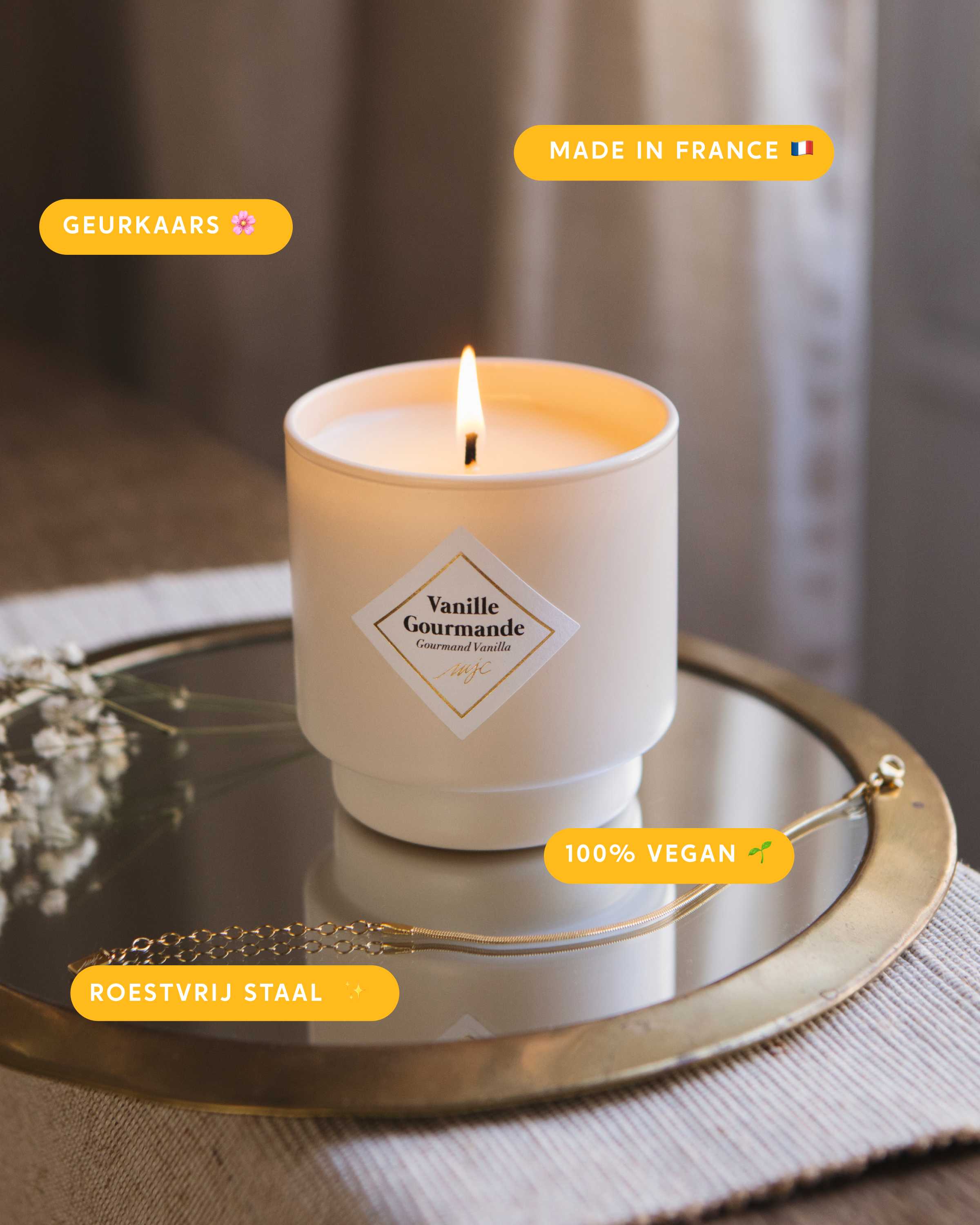 Geurkaars met sieraad Vanille Gourmande
