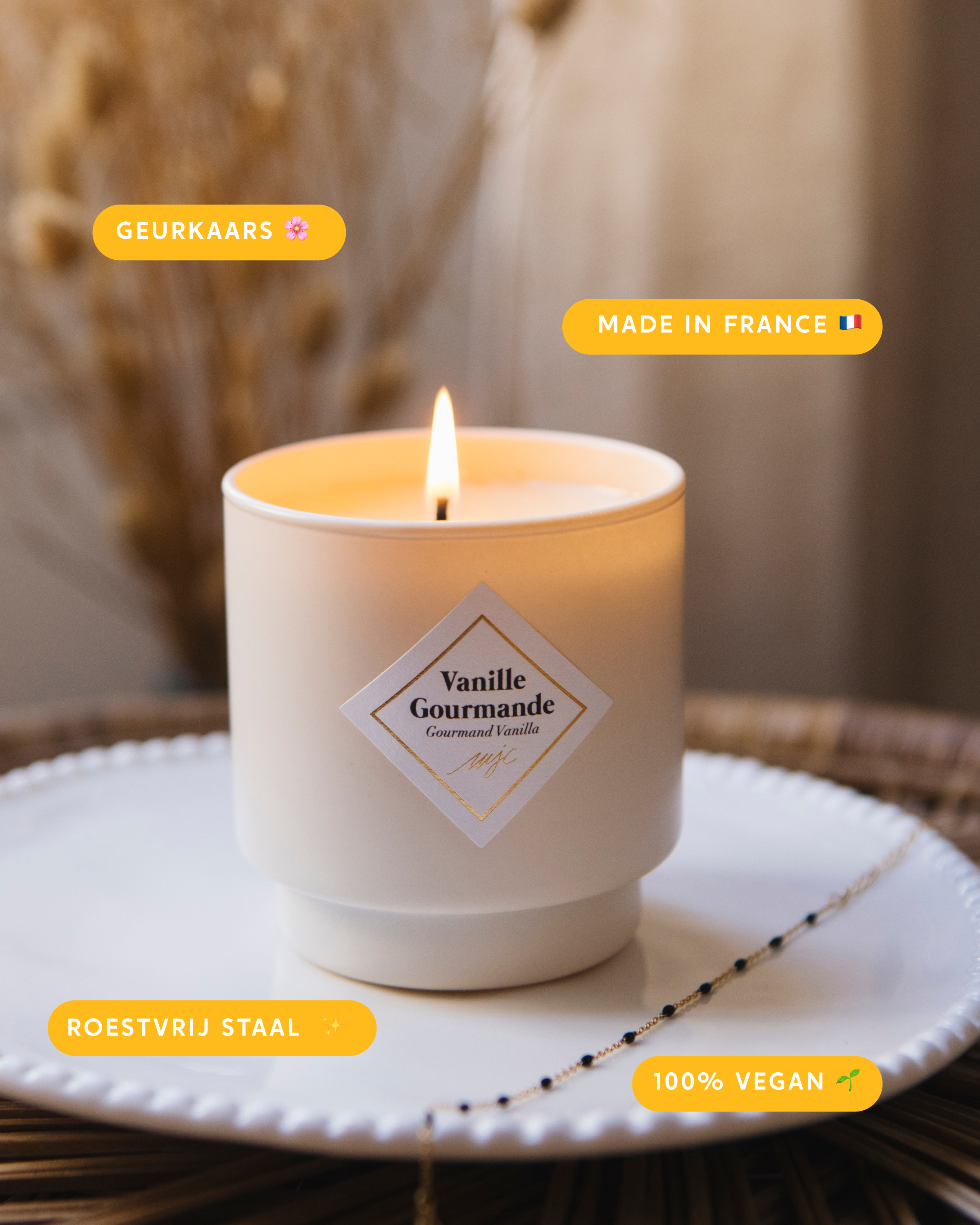 Geurkaars met sieraad Vanille Gourmande