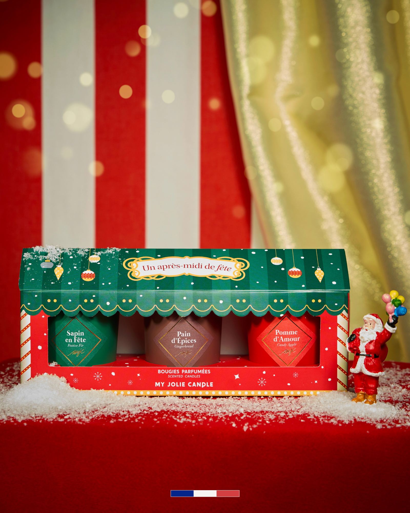 Geschenkset van drie kerstkaarsen