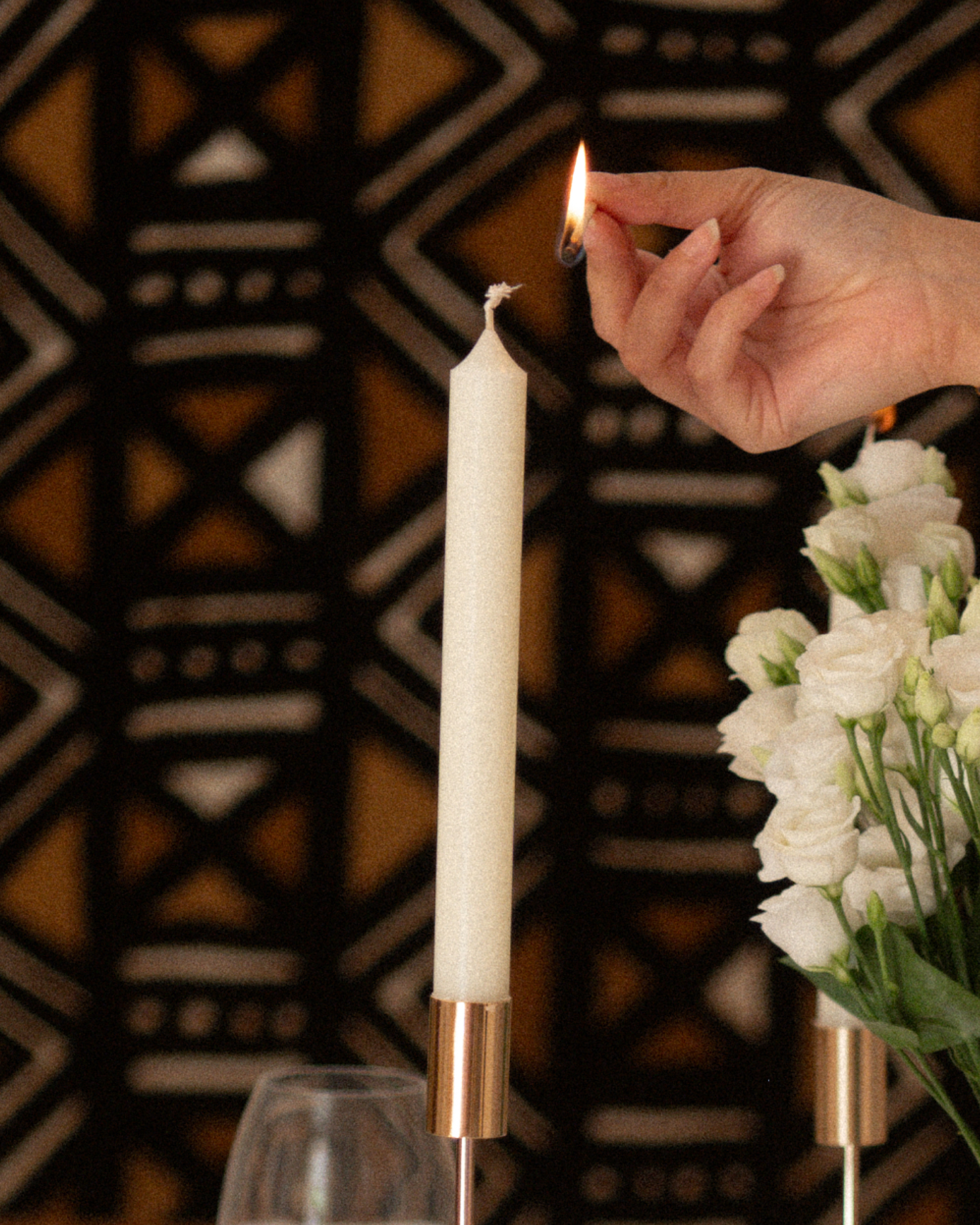 Egaal gekleurde stompkaars Wit