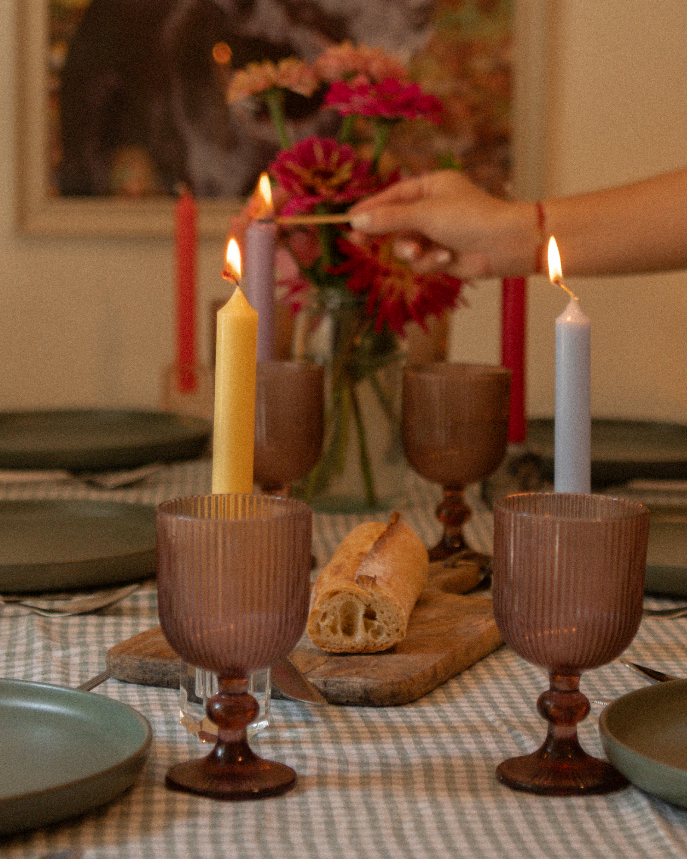 Egaal gekleurde stompkaars Lichtblauw
