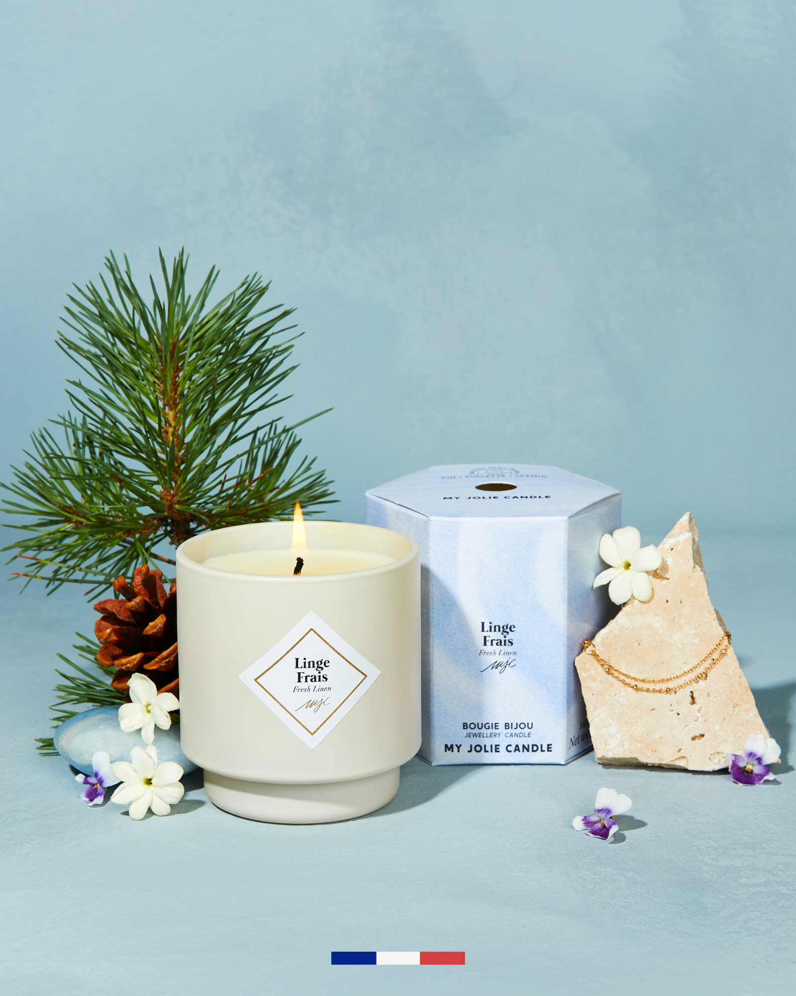Geurkaars met sieraad Linge Frais