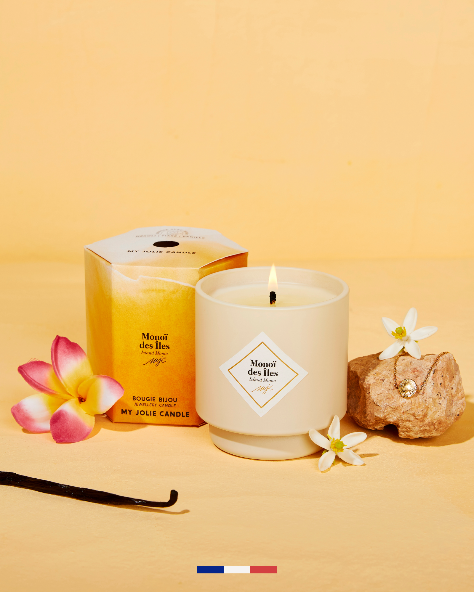 Geurkaars met sieraad Monoï des Îles