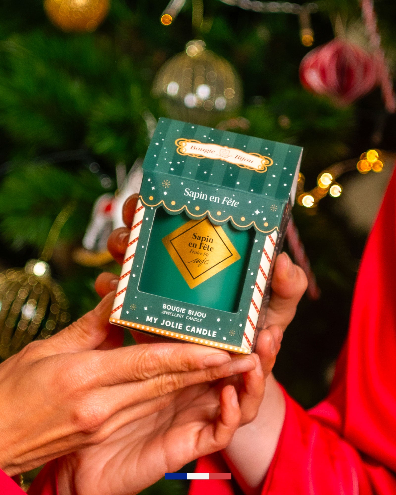 Geurkaars met sieraad armband Sapin en Fête