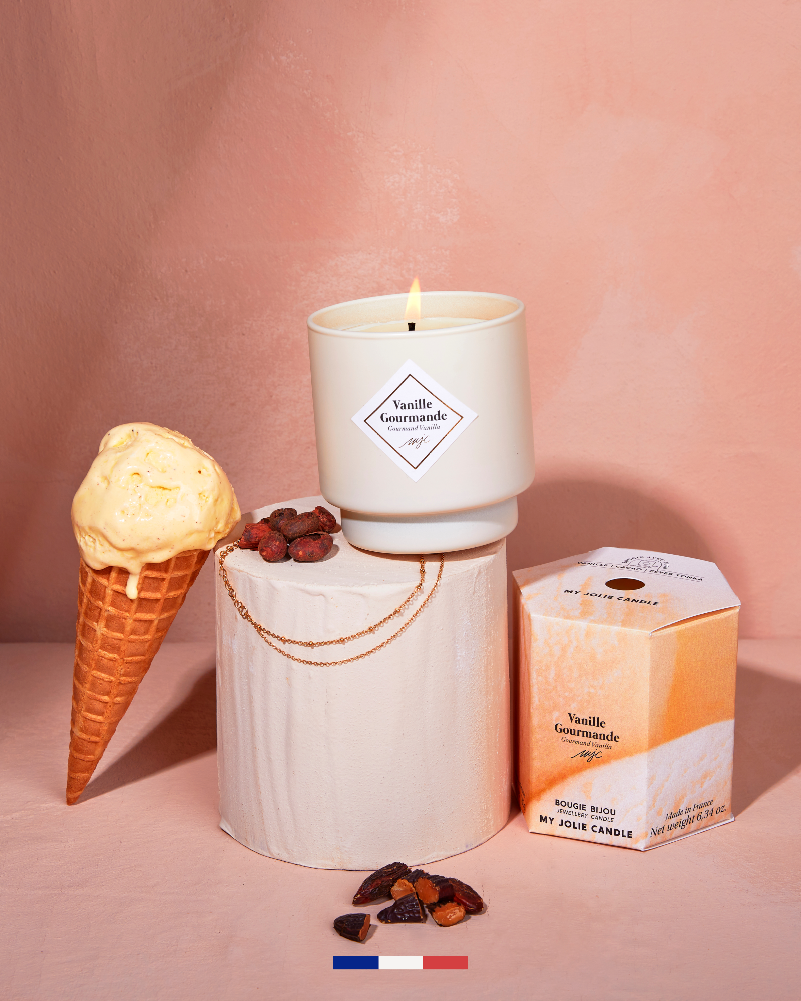 Geurkaars met sieraad Vanille Gourmande