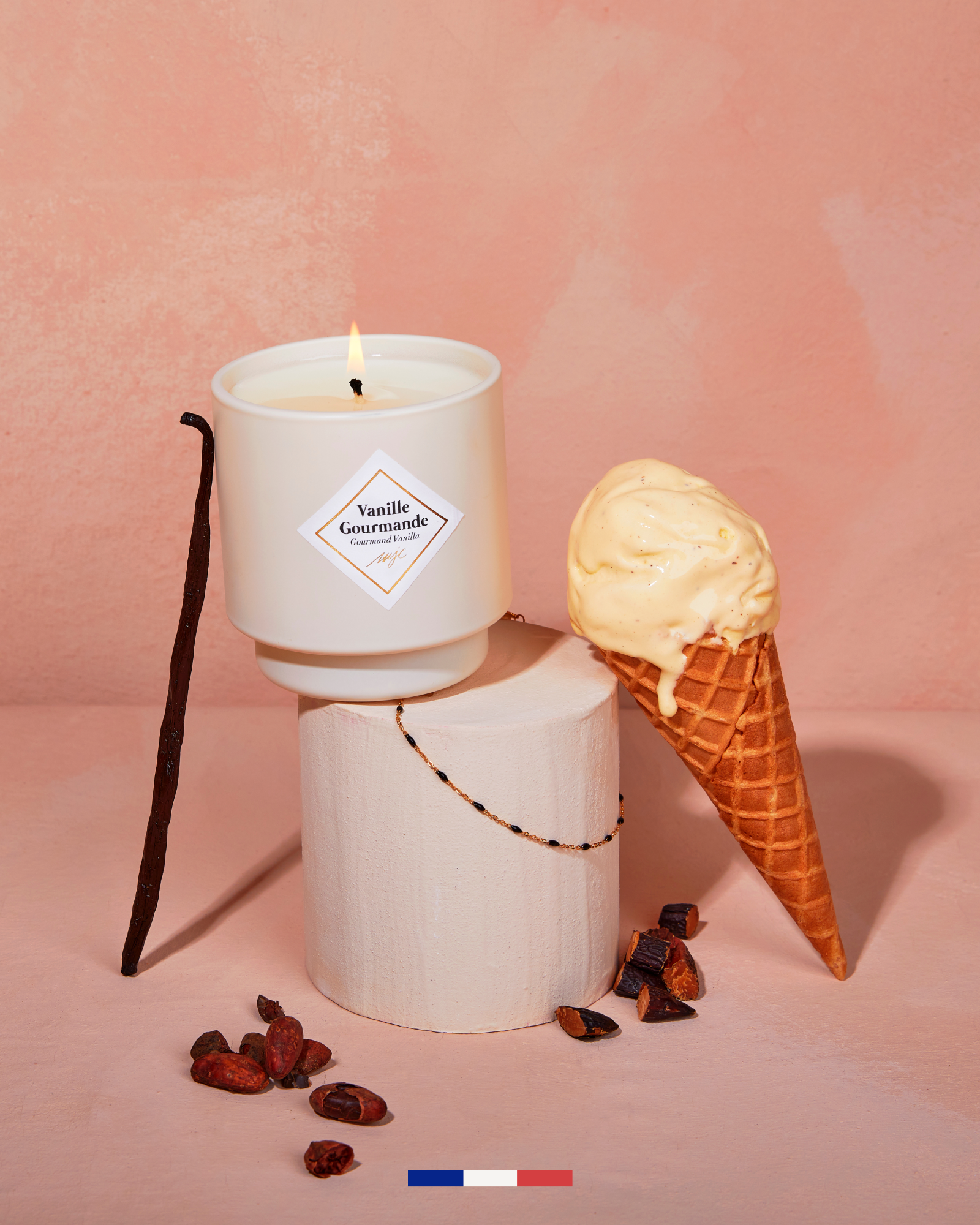Geurkaars met sieraad Vanille Gourmande