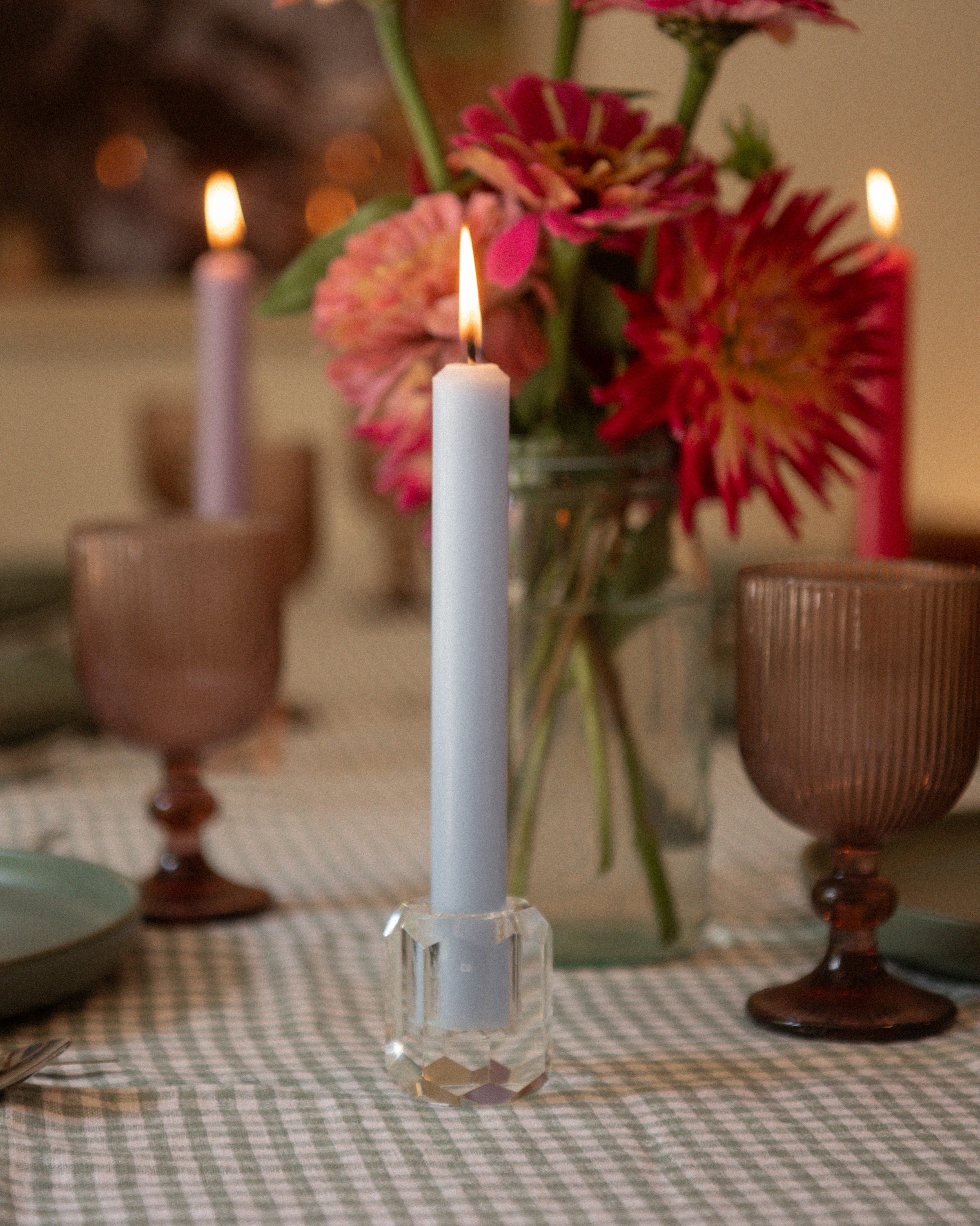 Egaal gekleurde stompkaars Lichtblauw