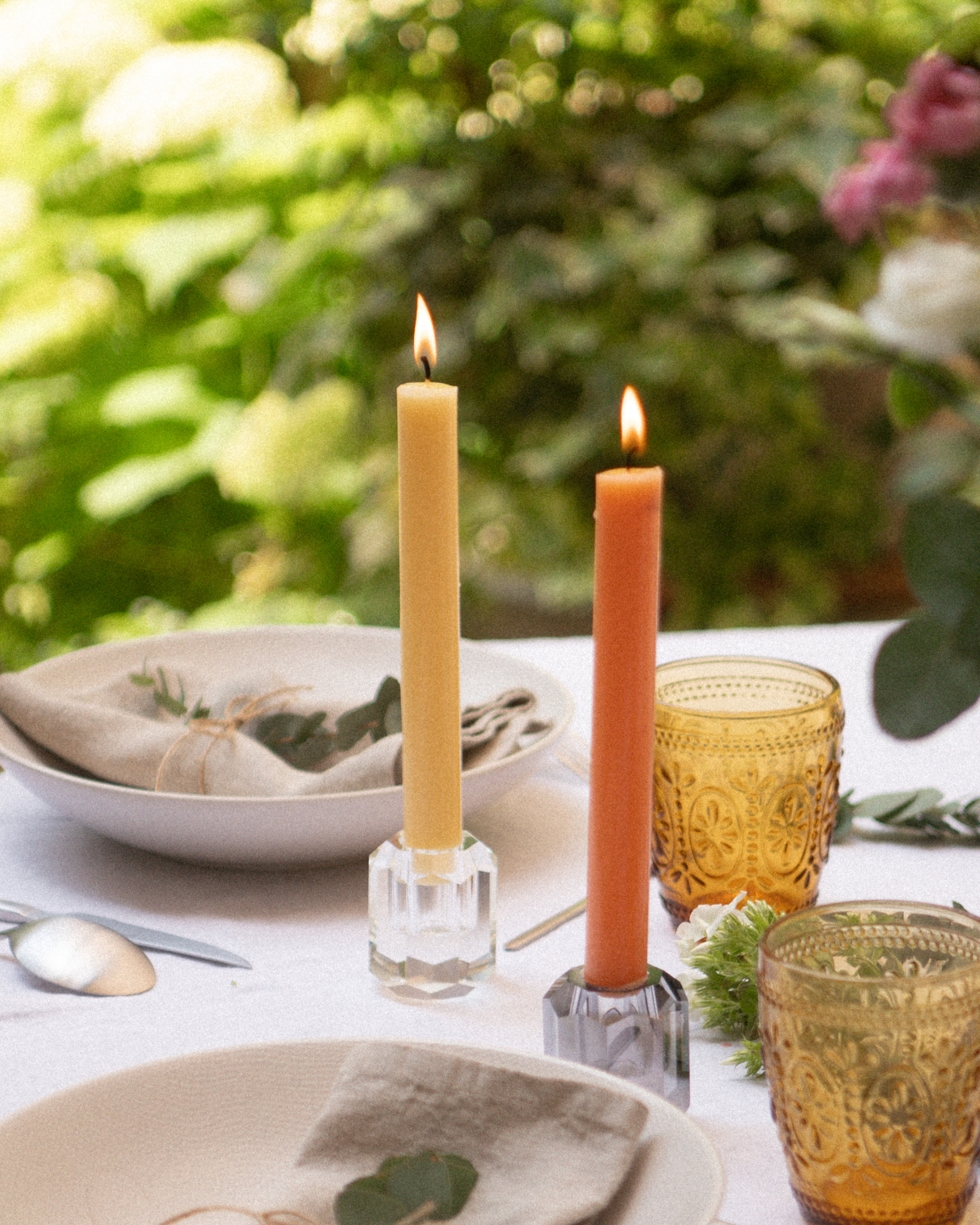 Egaal gekleurde stompkaars Oranje