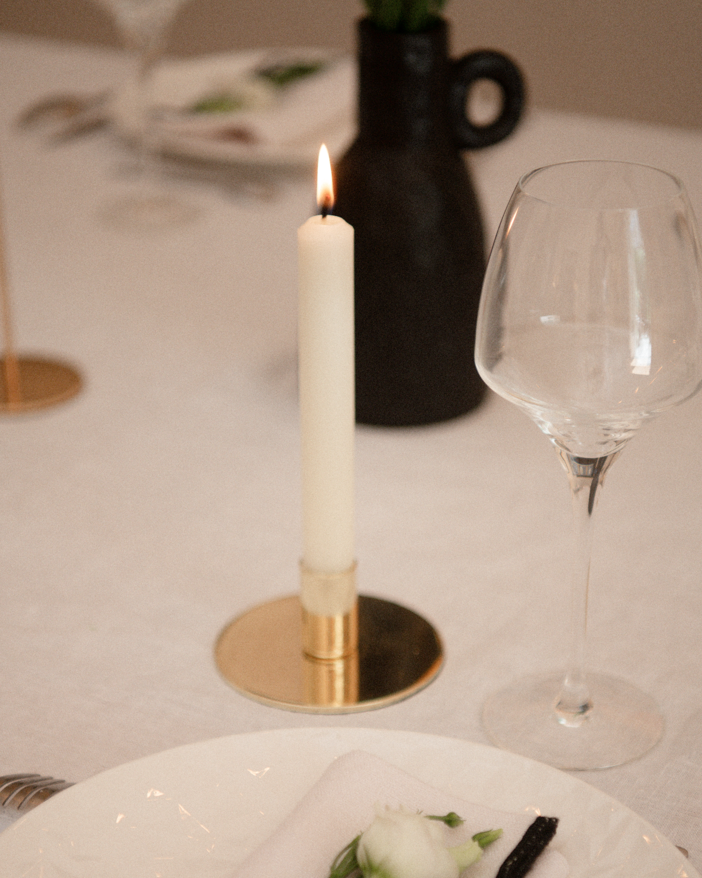 Egaal gekleurde stompkaars Ivoor